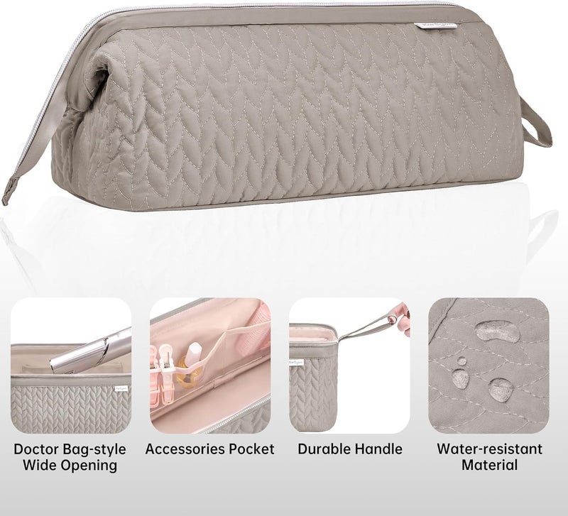 KarSyon Shark Flex Style Case for Airwrap Hair Dryer Brush Revlon Hair Tools Travel Bag Carrying Case Flat Curling Iron Organizer (Camel) - Image 5